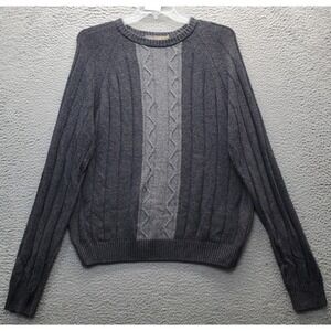 Raffi Cashmere Sweater Mens Medium‎ Gray Knit Long Sleeve Crew Neck Pullover